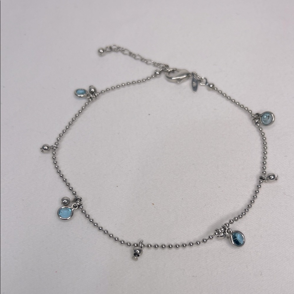 Avon Silver Anklet with Blue Charms